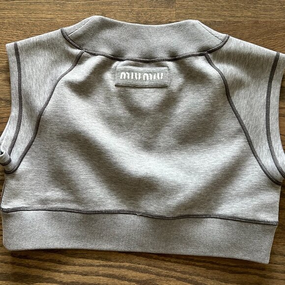 MIU MIU *RARE* Gray Fleece Crop Top - Picture 3 of 4
